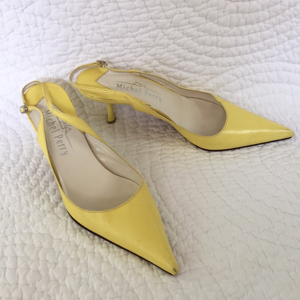 Michel Perry leather sling back 90s heel